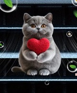 Zapach 2D KOTEK do samochodu na kratkę nawiewu WALENTYNKI