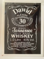 Wydruk cukrowy na tort etykieta Jack Daniels whisky Dawid 30 lat 19.5/26cm