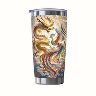 KUBEK TERMICZNY stal szlachetna termo gruby tarot smok chiny smoki magia