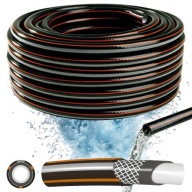 WĄŻ OGRODOWY GUMOWY 3/4" 30m ZBROJONY 4 WARSTWOWY WĄŻ DO WODY MOCNY DŁUGI