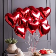 BALONY CZERWONE SERCA WALENTYNKI SERCE URODZINY WESELE ROCZNICA PREZENT 10