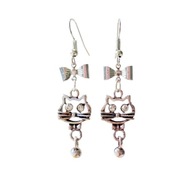 Kolczyki z kotem i kokardką