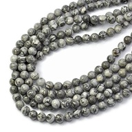 H6- JASPIS SZARY - koronkowy - kula - 8mm - 20 sztuk