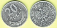 POLSKA 20 groszy 1965 r.