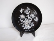 TALERZ OZDOBNY LAKA INKRUSTACJE MASĄ PERŁOWĄ