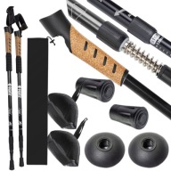 KIJKI NORDIC WALKING TREKKINGOWE REGULOWANE FORCE GOTA-2 63-135 CM CZARNY