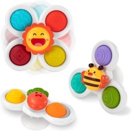 NIEMOWLAK ZABAWKA EDUKACYJNA SENSORYCZNY SPINER ZESTAW 3 SZTUKI GRZECHOTKA