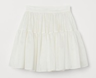 H & M spódnica lniana tiulowa falbanki rozkloszowana warstwowa bombka mini