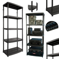 REGAŁ PLASTIKOWY GARAŻOWY MAGAZYNOWY WZMOCNIONY 250KG 180X74X40 5P 2W1