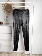 czarne cekinowe legginsy z zamkami Mos Mosh