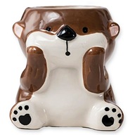 Mini Doniczka Niedźwiedź NIEDŹWIADEK na Kaktus Aloes Brązowa Ceramiczna