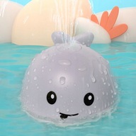 Wieloryb tryskający zabawka do kąpieli LED szary + baterie w zestawie