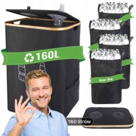 KOSZ NA BUTELKI PLASTIKOWE ZWROTNE KAUCYJNE DWUKOMOROWY DUŻY 4 WORKI 160L