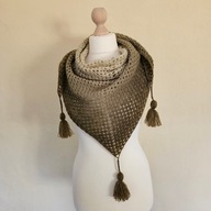 Chusta ręcznie robiona na szydełku, szer.140cm x wys. 70cm, wełna, K1