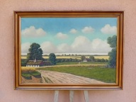 STARY DUŻY OBRAZ OLEJNY PŁÓTNO sygnowany , Niels A. Henningsen 1903 - 1977