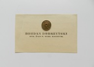 9 PUŁK STRZELCÓW KONNYCH - WIZYTÓWKA ROTMISTRZ DOBRZAŃSKI - KAWALERIA KATYŃ