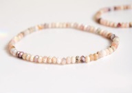 Naturalny OPAL różowy Oponki fasetowane bransoletka elastyczna