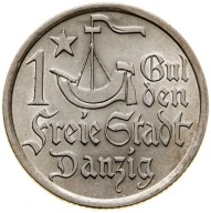 Wyprzedaż kolekcji – 1 GULDEN 1923 Wolne Miasto Gdańsk – stan I OKAZOWY!!!