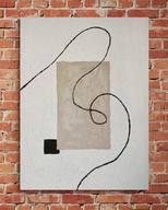 Obraz ręcznie malowany Abstrakcja strukturalny Wabi Sabi / Japandi 30x40