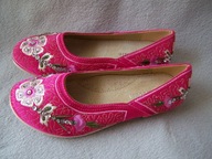 BUTY BALERINY DZIEWCZĘCE SATYNOWE HAFT 33 GOODIN