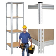 REGAŁ MAGAZYNOWY METALOWY MAGAZYNOWY 180 X 46 X 46 CM 4 PÓŁKI 700KG