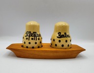 SOLNICZKI z ceramiki, ŚLICZNE na drewnianej podsta