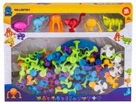 Duże Klocki Konstrukcyjne dla Dzieci Kolorowe Przyssawki Wesołe Buźki 96 el