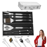 ZESTAW DO GRILLA AKCESORIA PRZYBORY STAL 5 EL WALIZKA LEHMANN PREZENT BBQ