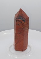 Piekny naturalny kryształ Jaspis wężowy obelisk stożek stojący 69mm
