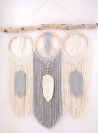 Łapacz snów zestaw 3 sztukiXXL Makrama piórka Boho