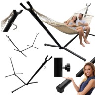 STELAŻ DO HAMAKA METALOWY STOJAK NA HAMAK SKŁADANY DUŻY DWUOSOBOWY SOLIDNY