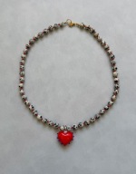Naszyjnik RED HEART JASPER handmade KOVALI z kamieni naturalnych