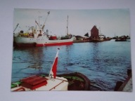 KOŁOBRZEG statki i fragment portu - pocztówka z 1970
