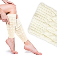 GETRY OCIEPLACZE NA ZIMĘ NA NOGI ŁYDKI BUTY UNIWERSALNE ZIMOWE BIAŁE