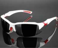 Gogle sportowe okulary z polaryzacją biało-czerwone uv przeciwsłoneczne