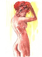 =Obraz=AKT =akwarela=kobieta=Joanna MAŁOSZCZYK