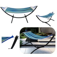 Solidny niebieski hamak ogrodowy ze stalowym stelażem Proszkowe malowanie