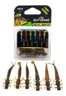 Robak na okonia 50 mm, przynęta super soft - MOTOR OIL GREEN - SpinBass.