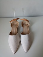 Śliczne beżowo brązowe sandałki 42