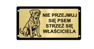 Tabliczka informacyjna uwaga zły pies rottweiler, amstaff