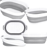 KOSZ NA PRANIE MISKA SKŁADANA SILIKONOWA DUŻA SOLIDNA REGULOWANA MOCNA 25L