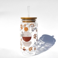 Codzienny kubek z sercem – szklanka 550 ml z pokrywką i słomką dla kawosza