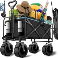 WÓZEK TRANSPORTOWY OGRODOWY TURYSTYCZNY SKŁADANY PLAŻOWY 100L KOŁA TERENOWE