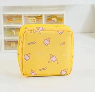 KOSMETYCZKA DAMSKA SASZETKA NA PODPASKI PODRÓŻNE DO WALIZKI żółta