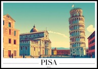 A2 PLAKAT MIASTO PIZA WŁOCHY TOSKANIA KRZYWA WIEŻA W PIZIE PISA ITALY