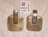 kolczyki kwadraty pozłacany MEA z certyfikatem