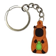 Brelok KAPIBARA z Żółwiem Capybara SŁODKA Zawieszka DO KLUCZY Brązowa