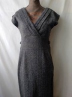 Sukienka princeska grafitowa w jodełkę - 36/38