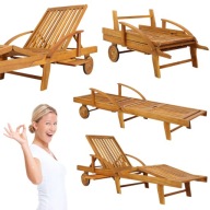 LEŻAK OGRODOWY DREWNIANY SKŁADANY ROZKŁADANY KRZESŁO FOTEL LEŻANKA OGRODOWA