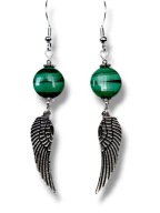 M34 Prześliczne kolczyki z kamieni naturalnych MALACHIT czakra serca